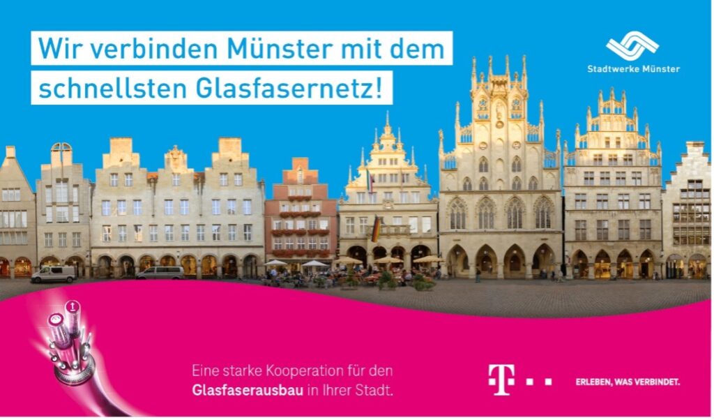 2021: Das Kooperationsdesign des gemeinsamen Glasfaserausbaus mit der Tele-kom.