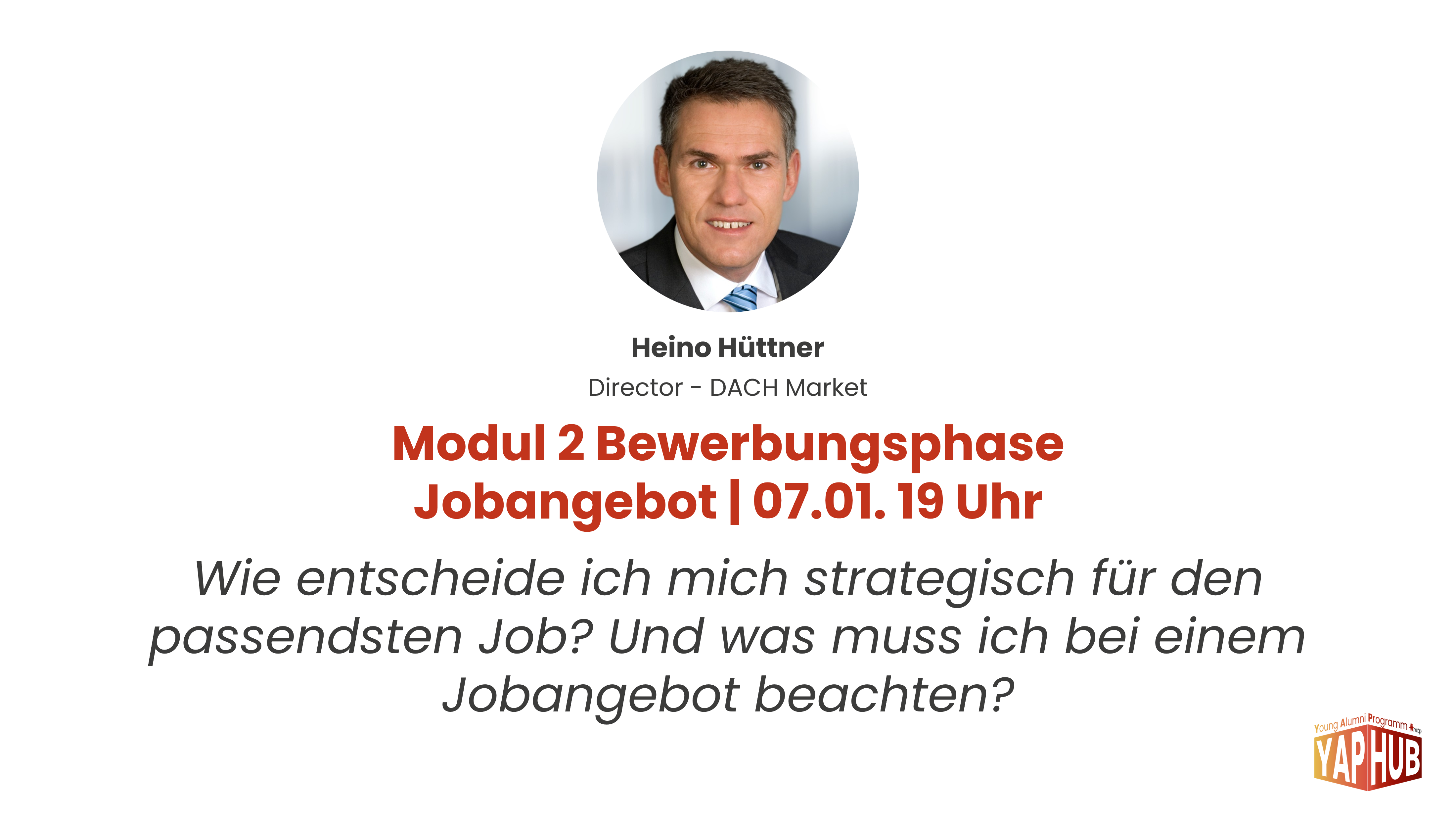 YAP HUB: Bewerbungsphase Jobangebot