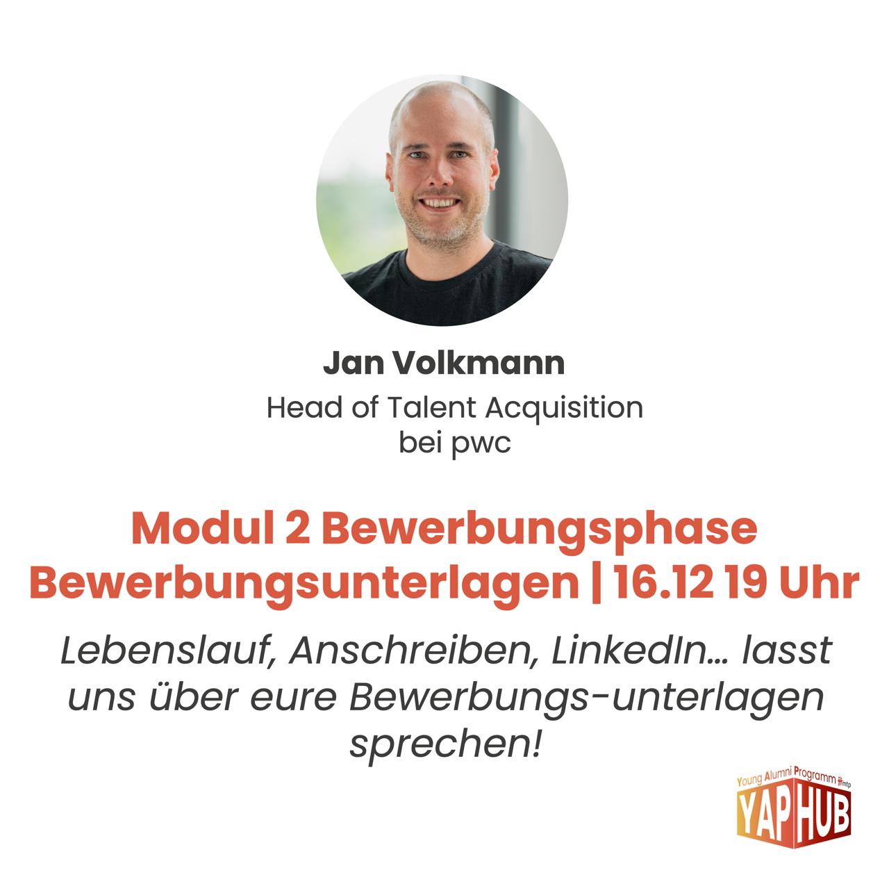 YAP HUB: Bewerbungsunterlagen